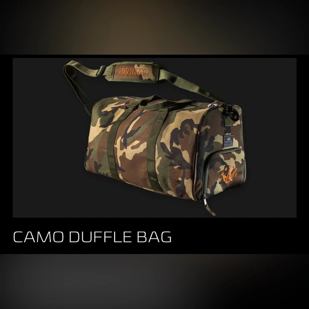 Scotty Cameron Club Membership Peter Millar Camo Duffle Bag with Shoe Pocket